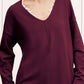 La Miel - JBS3122-V-neck Long Sleeve Lightweight Knit Top Christmas: Apple Green / L