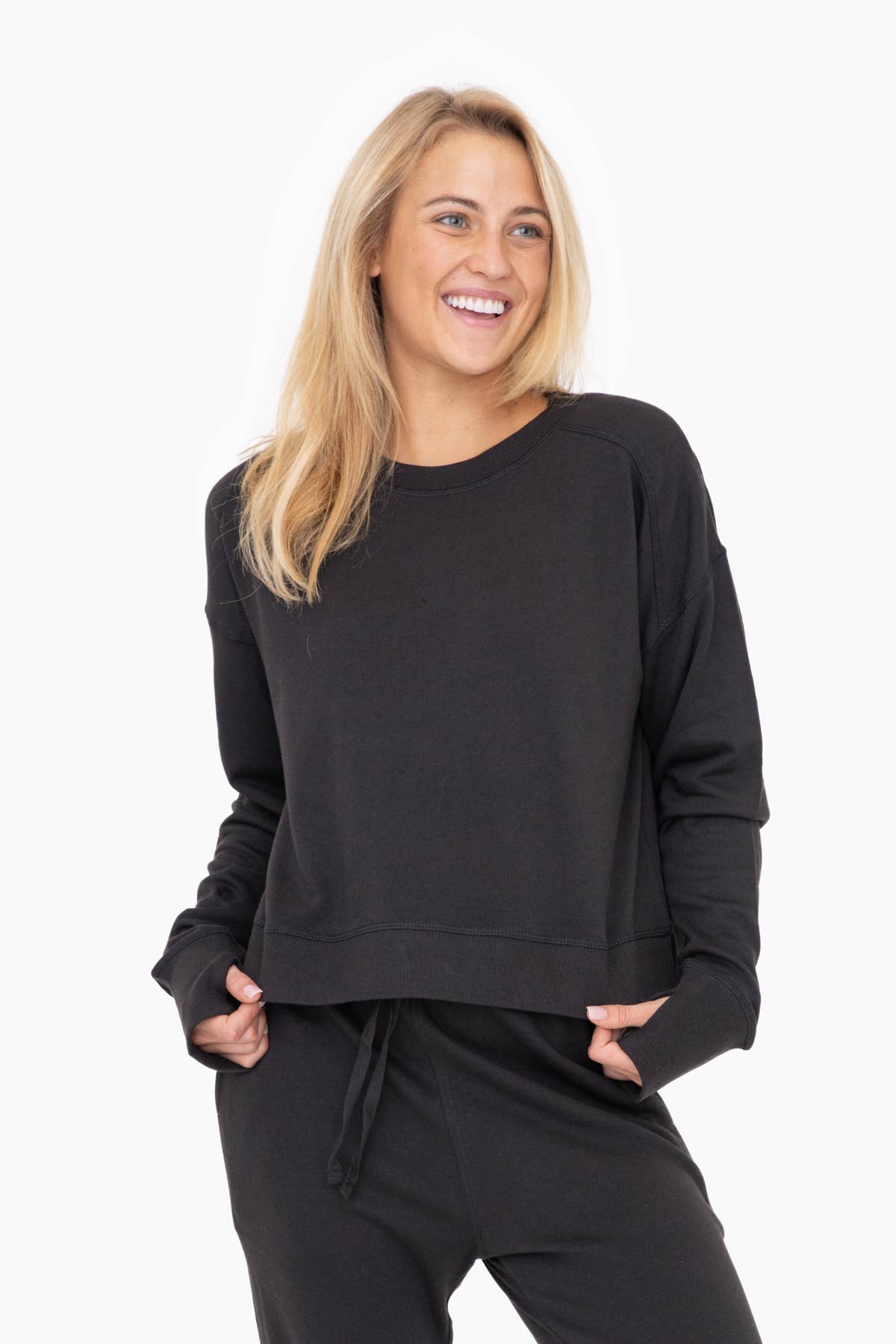 Organic Cotton Blend Crew Neck: NATURAL