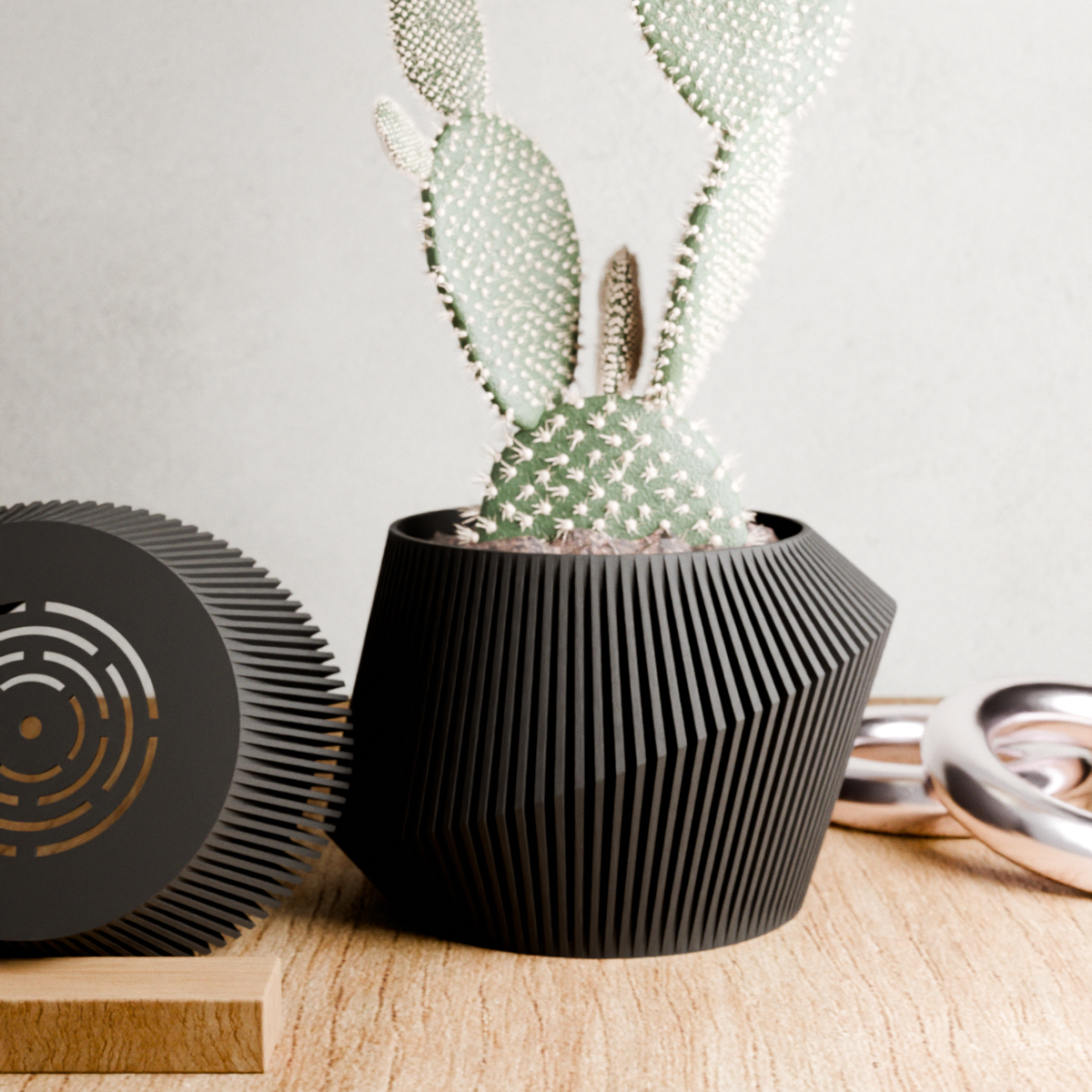 Modern Indoor Planter | Midnight Black / 6 Inches