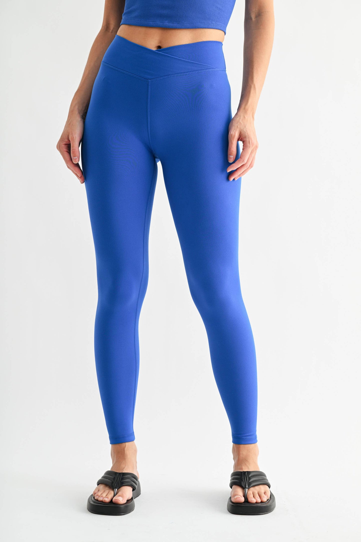 Mono B - Venice Crossover Waist Leggings: DEEP FOREST / S:M:L (2:2:2)