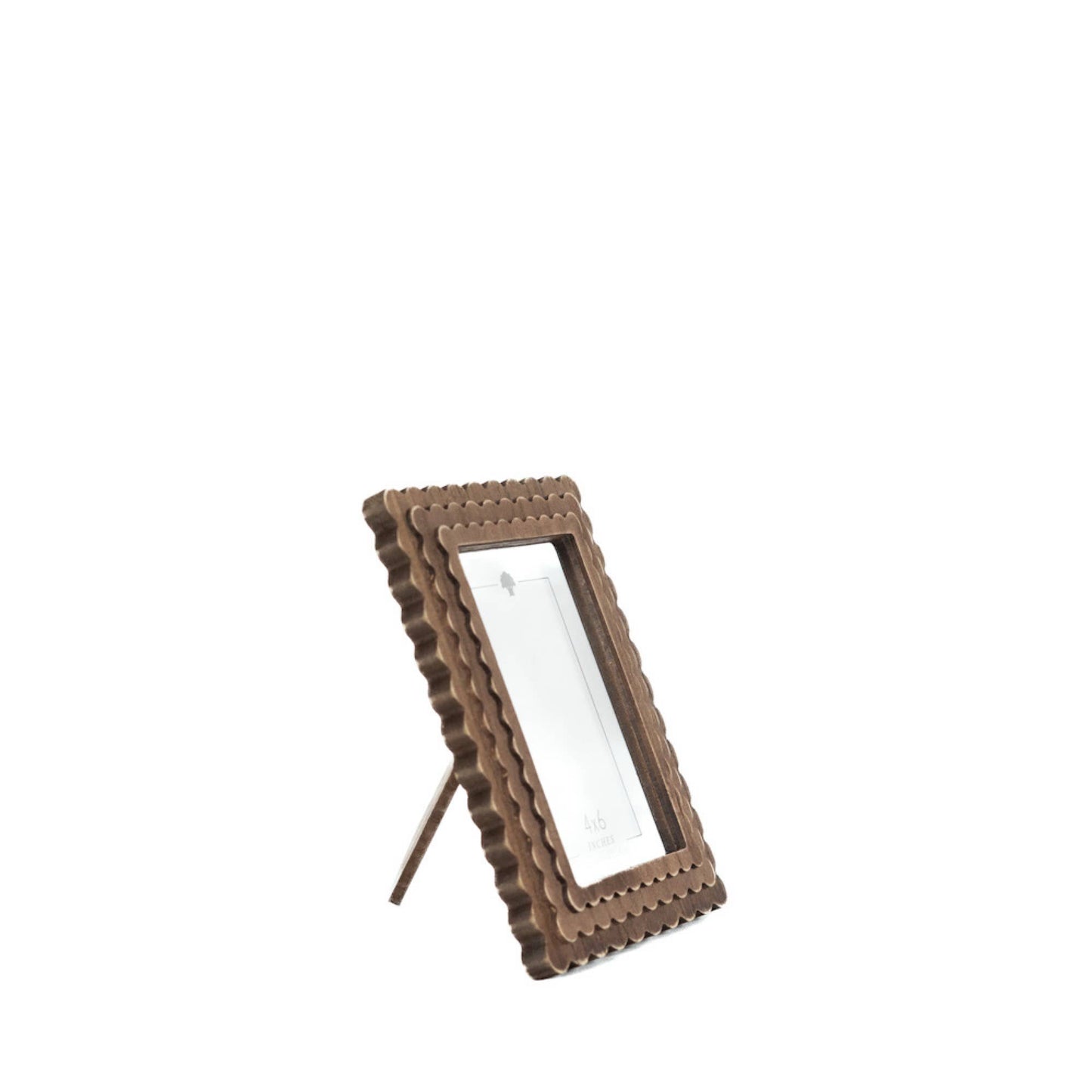Devanie At Home - Wood scallop photo frame for 4x6 pic, espresso - 17025