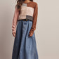 Forte - Colorblock Mixed Stripe Knit Sweater FSW0099: Blue Multi / Contemporary / S