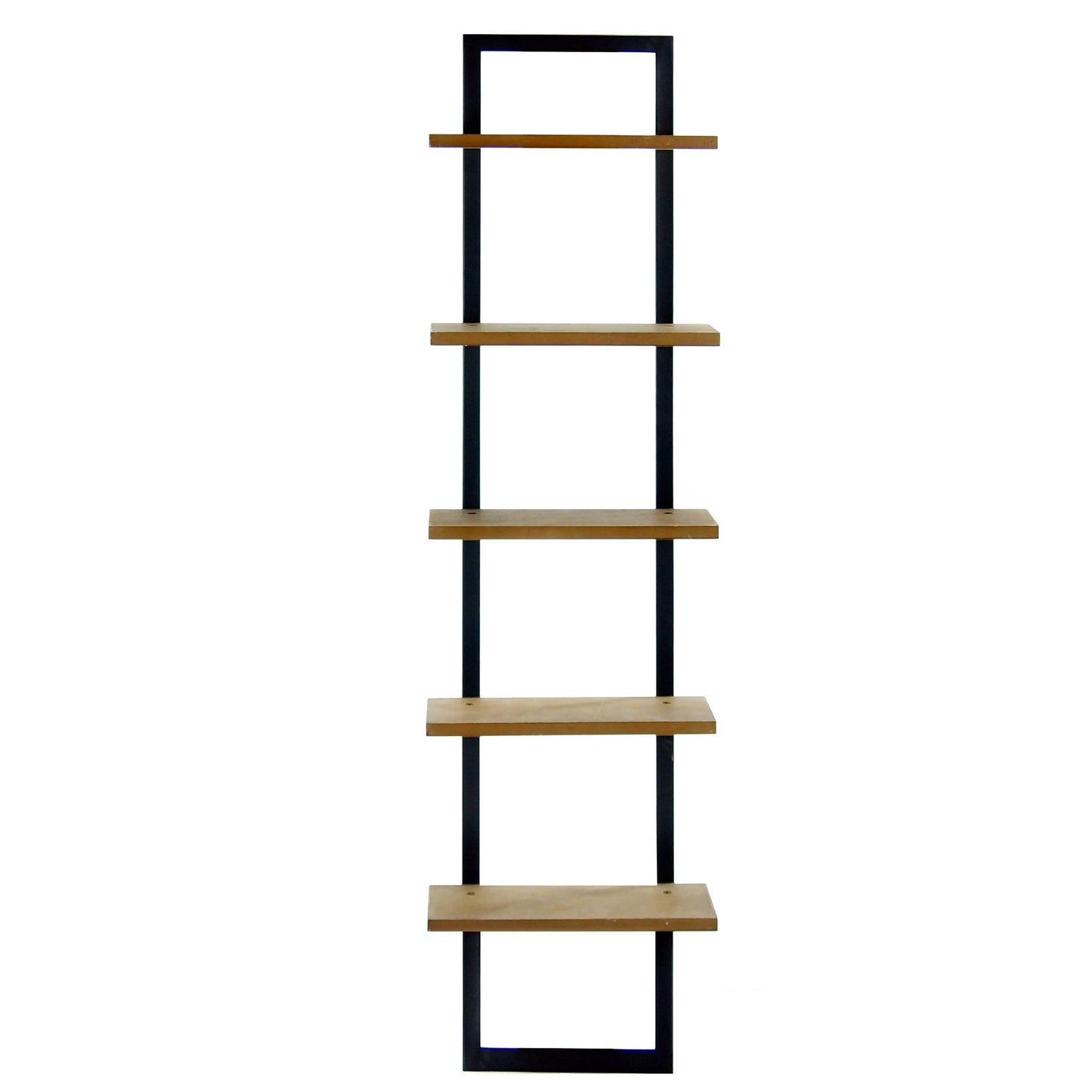 Wood 34 in. Brown Five Tiered Wall Mounted Shelf