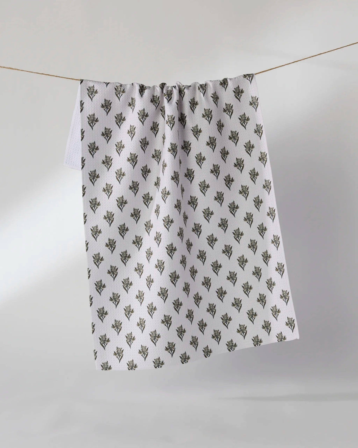 Geometry - Foraged Tea Towel: White