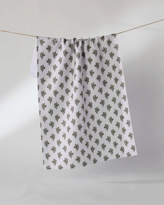 Foraged Tea Towel: White