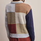 Forte - Colorblock Mixed Stripe Knit Sweater FSW0099: Blue Multi / Contemporary / L