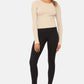 Seamless Ribbed Long Sleeve Top: BLACK