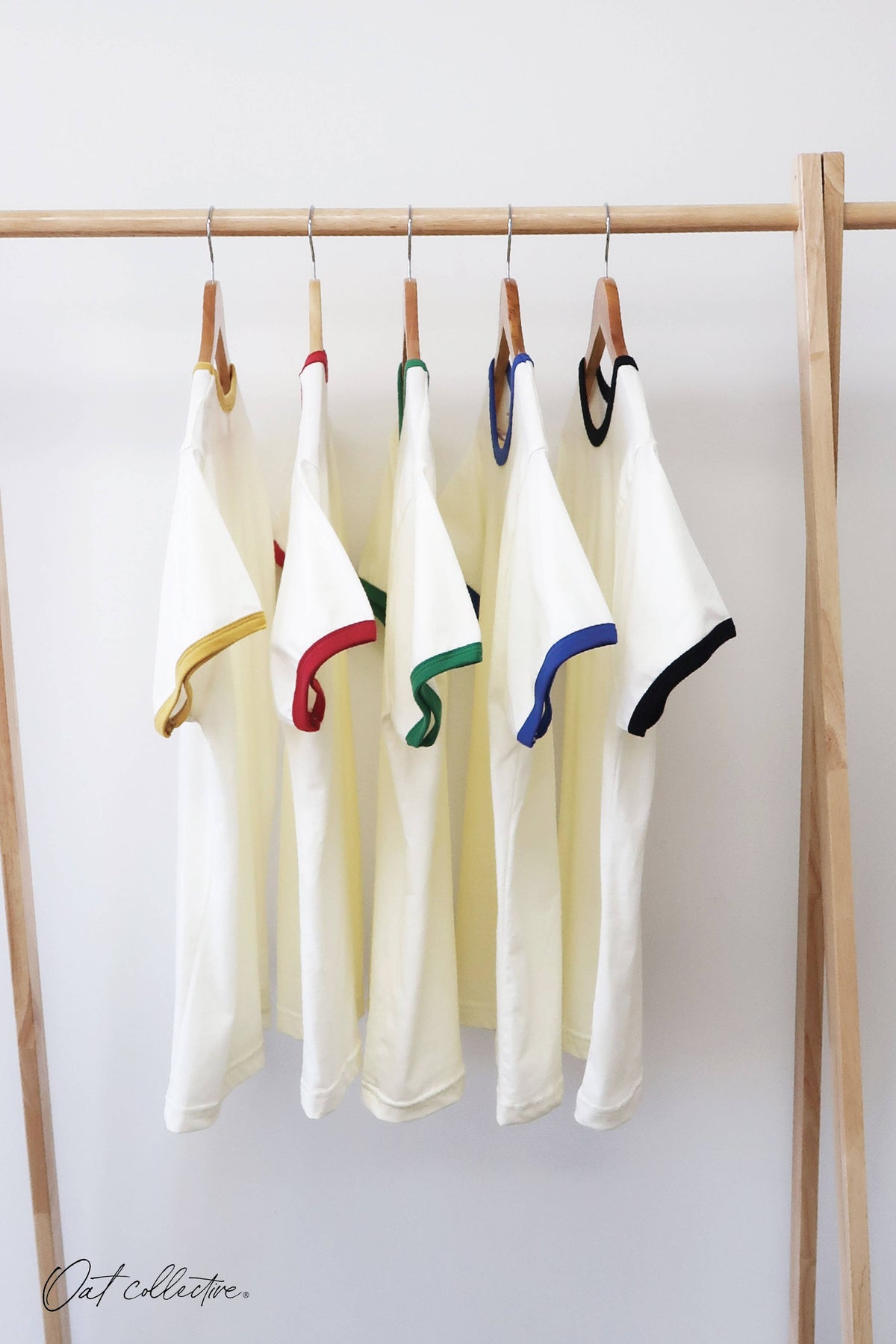 OAT COLLECTIVE - PREMIUM BASIC Ringer top: NATURAL/GREEN / M