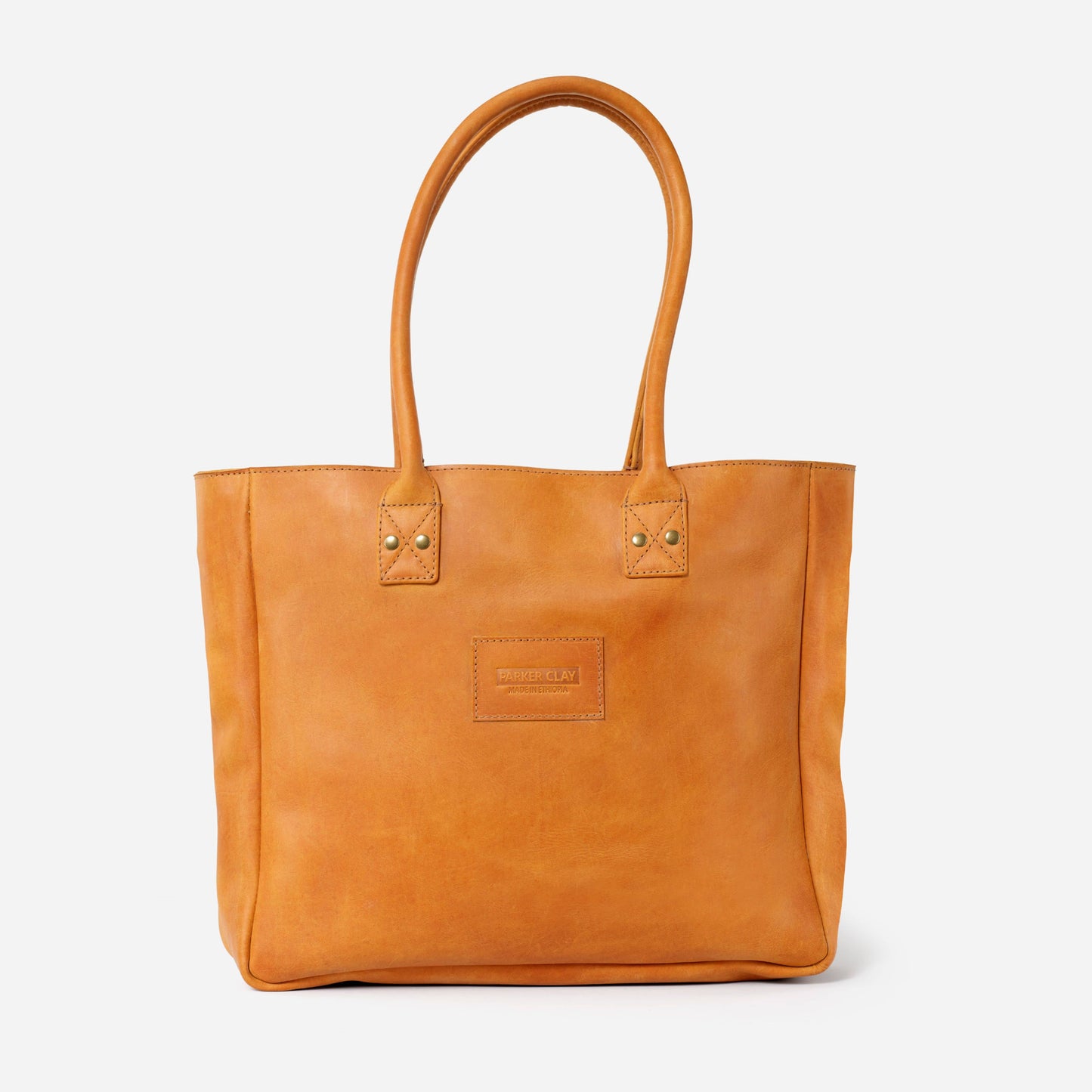 Merkato Signature Zip Tote: Rust Brown