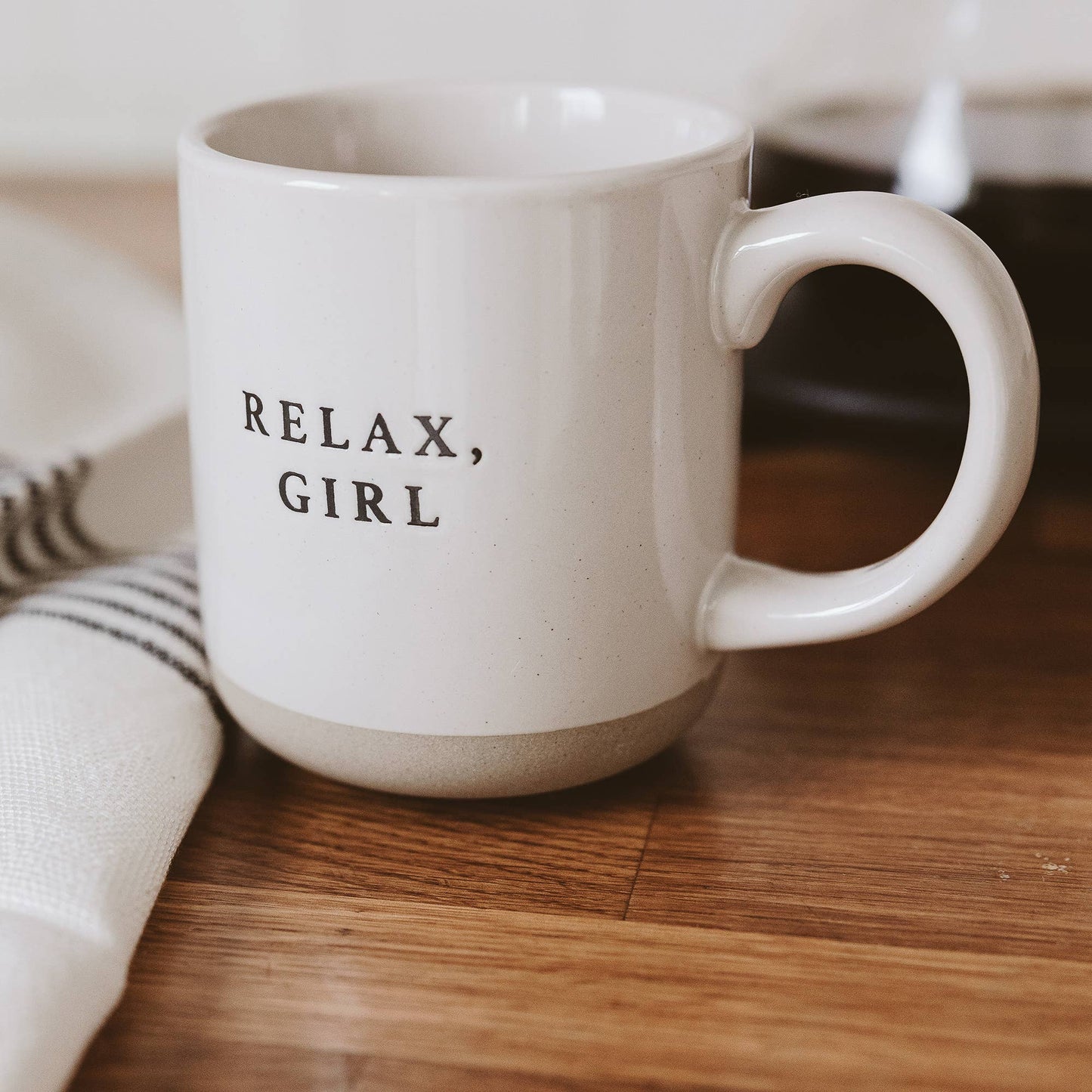 Mug: Relax, Girl Stoneware Coffee Mug