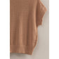 Open-Knit Dolman Sleeve Top: BLACK