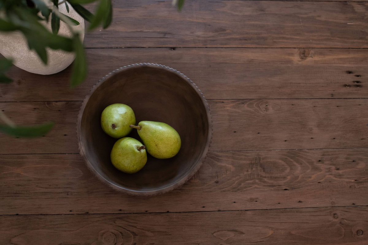 Fluted Decorative Bowl  Mocha Stone