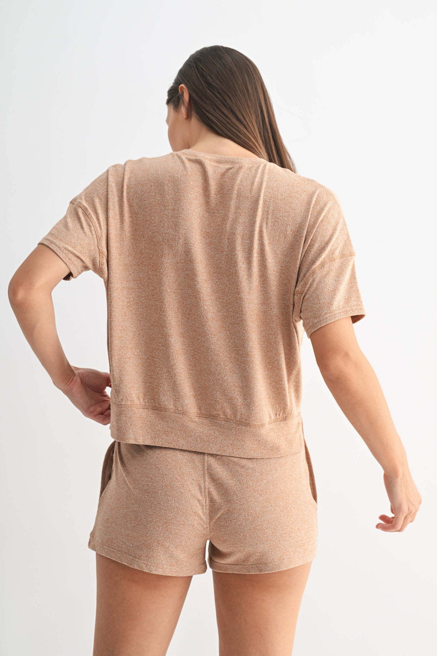 Mono B - Brushed Hacci Dolman Top: BURNT AMBER / S:M:L (2:2:2)