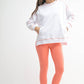 Vintage Stitch Cotton Sweatshirt: WHITE/WATERMELON