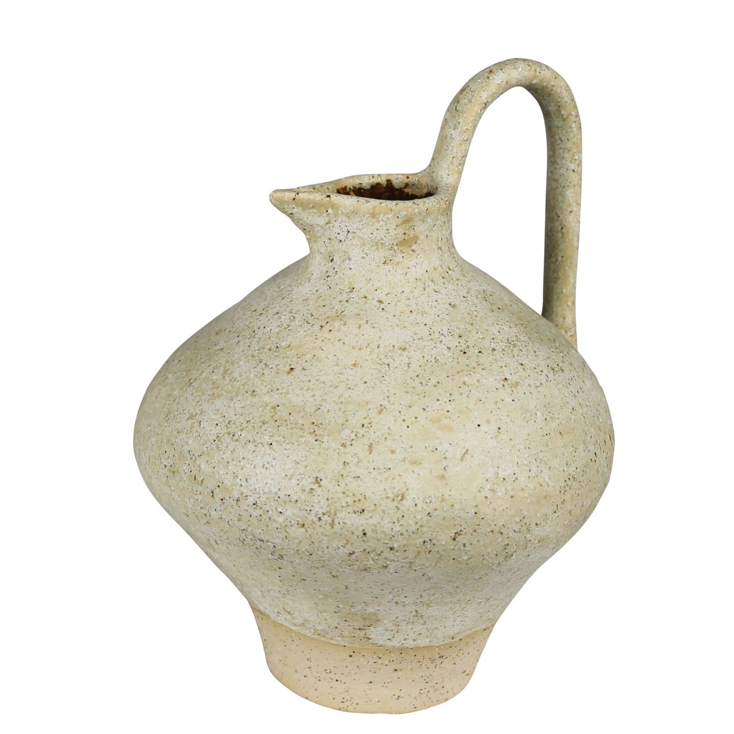 Umbria Pitcher with Tall Handle, Ceramic, WHITE SMALL