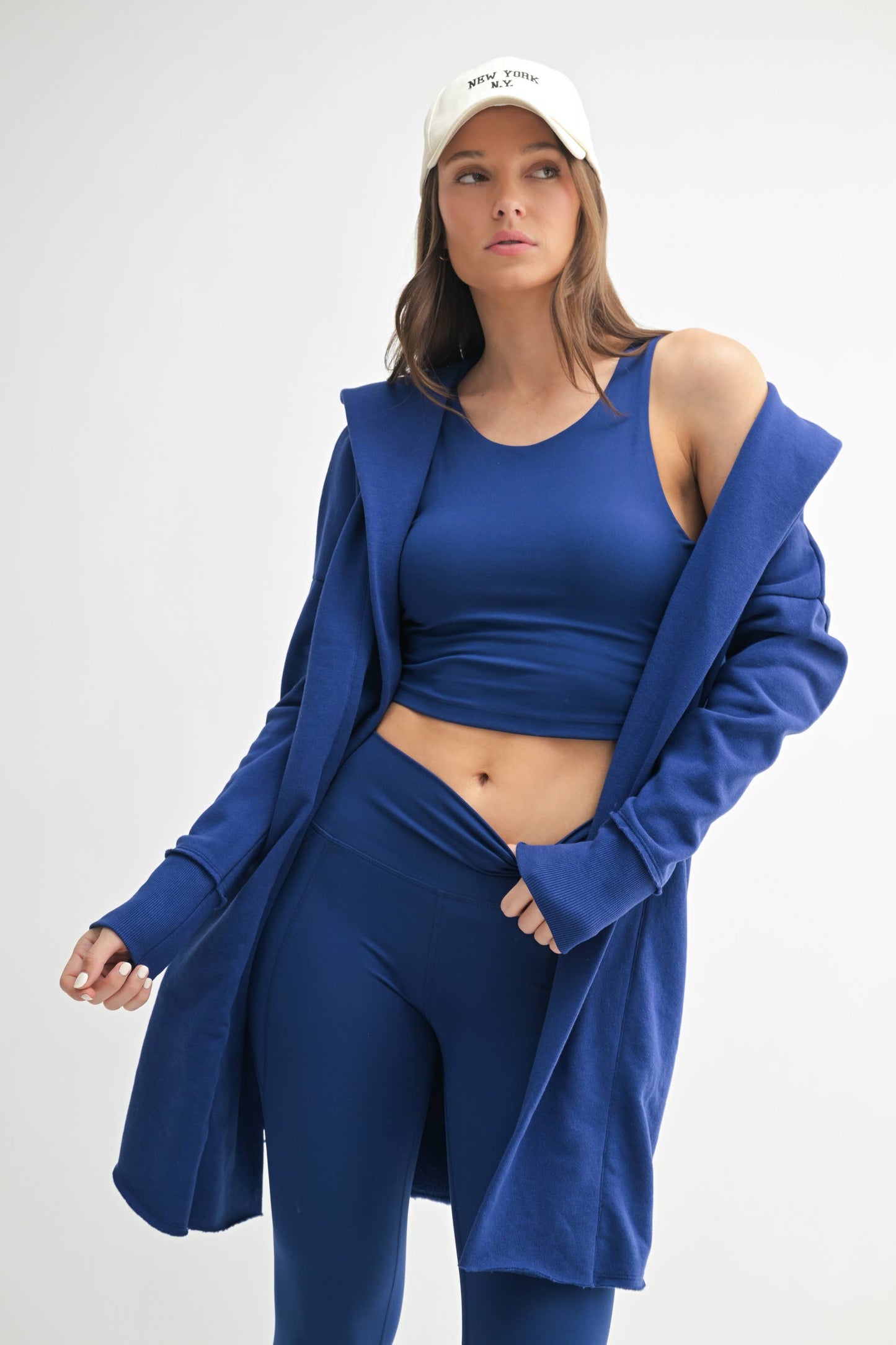 Open Front Longline Hoodie Cardigan: NEW ORCHID