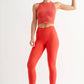 Mono B - Venice Crossover Waist Leggings: DEEP FOREST / S:M:L (2:2:2)