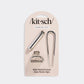 Mini Metal French Hair Pin & Clips 3pc Set - Silver