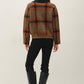 Be Cool - PLAID ZIP UP SWEATER JACKET : BLUE / S