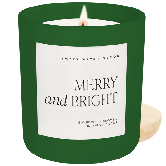 Candle: Merry and Bright 15 oz Soy Candle, Matte