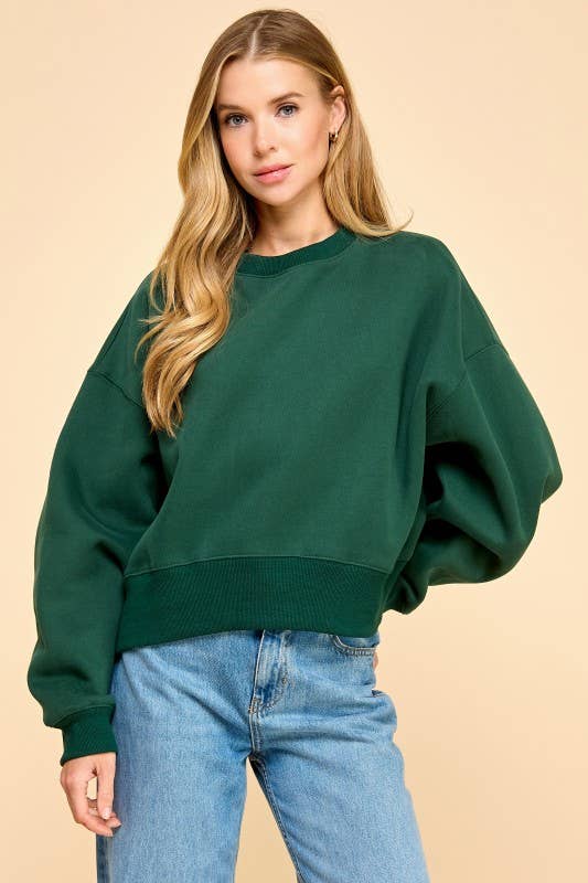 TCEC - CT7976-Dropped Shoulder Sweatshirt : HUNTER GREEN / M