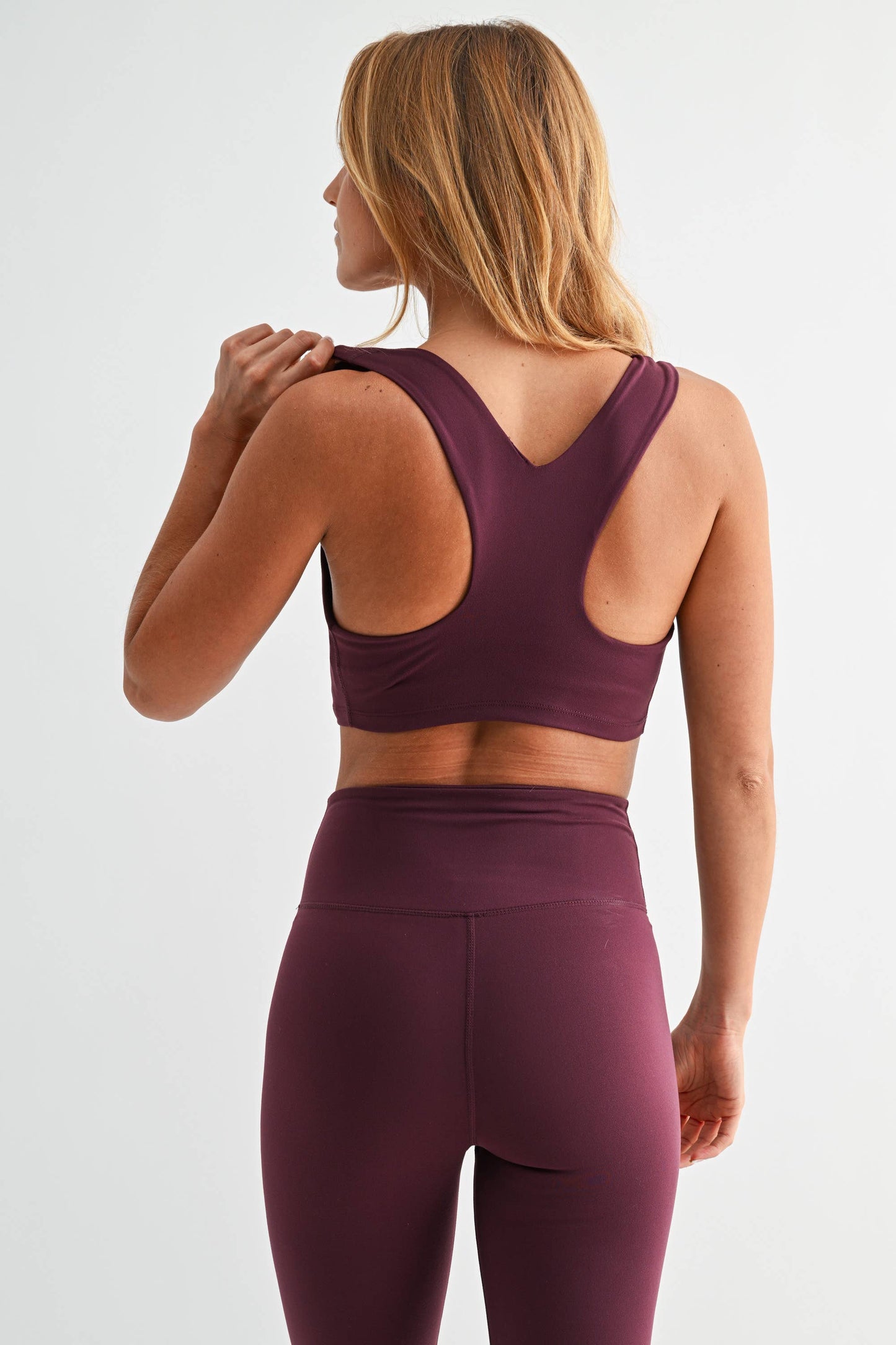 Venice Cloud Light Square Neck Sports Bra: HALOGEN BLUE