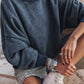 Lovesoft - Customized Drop Shoulder Crew Neck Pullover Sweatshirt: Orange / 75%Polyester+25%Cotton / L