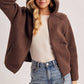 Bluivy - SOFT SHERPA FLEECE ZIPPER FRONT HOODIE JACKET: WINE / M