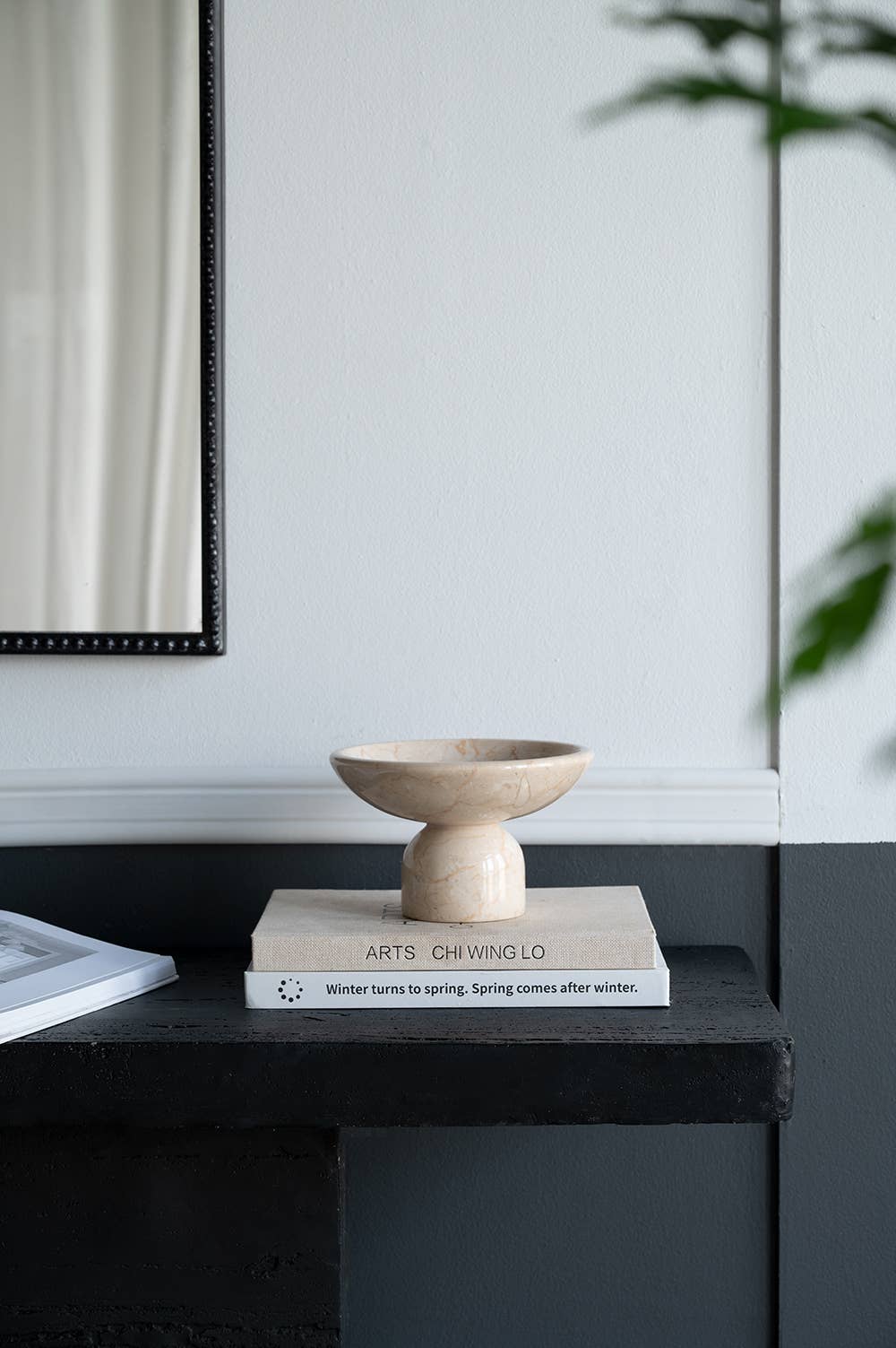 Marble Elegance Pedestal Bowl:  7x7x4"