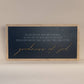 Goodness of God: Soft White-Black Text / Light Brown Frame / 45 inches by 23 inches