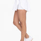 Green Crossover Waist Circle Skort: WHITE