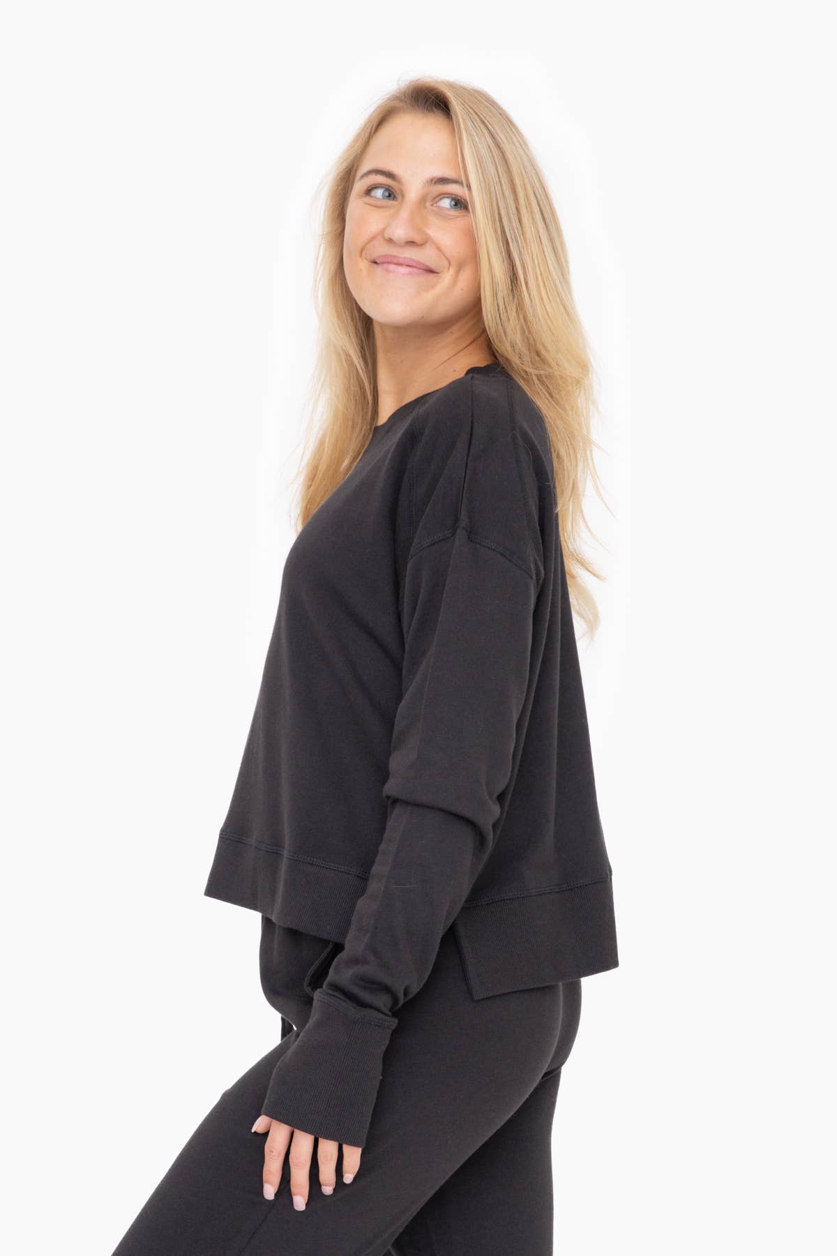 Organic Cotton Blend Crew Neck: NATURAL