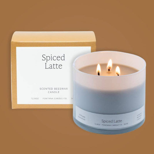 Spiced Latte Essential Oil Beeswax 3 Wick Candle