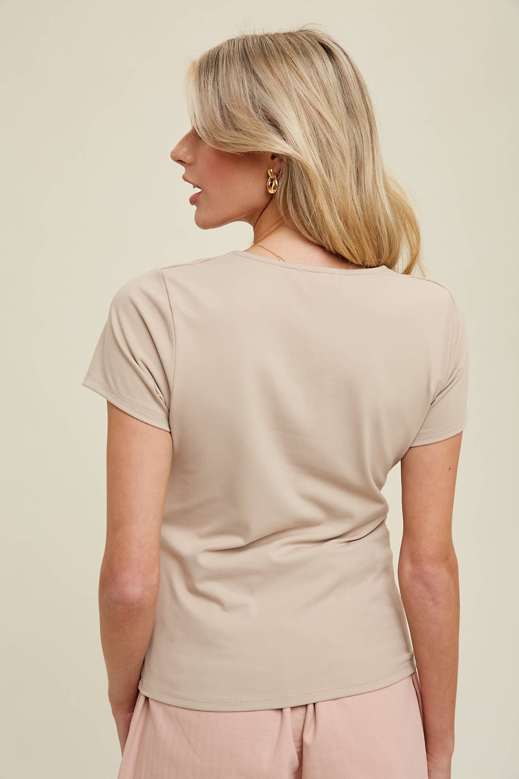 Smoothing Nylon-Spandex Knit Top: PISTACHIO