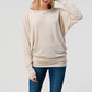 Heimious - Long Dolman Sleeve Round Neck Brushed Knit Top, 2739: Navy / S
