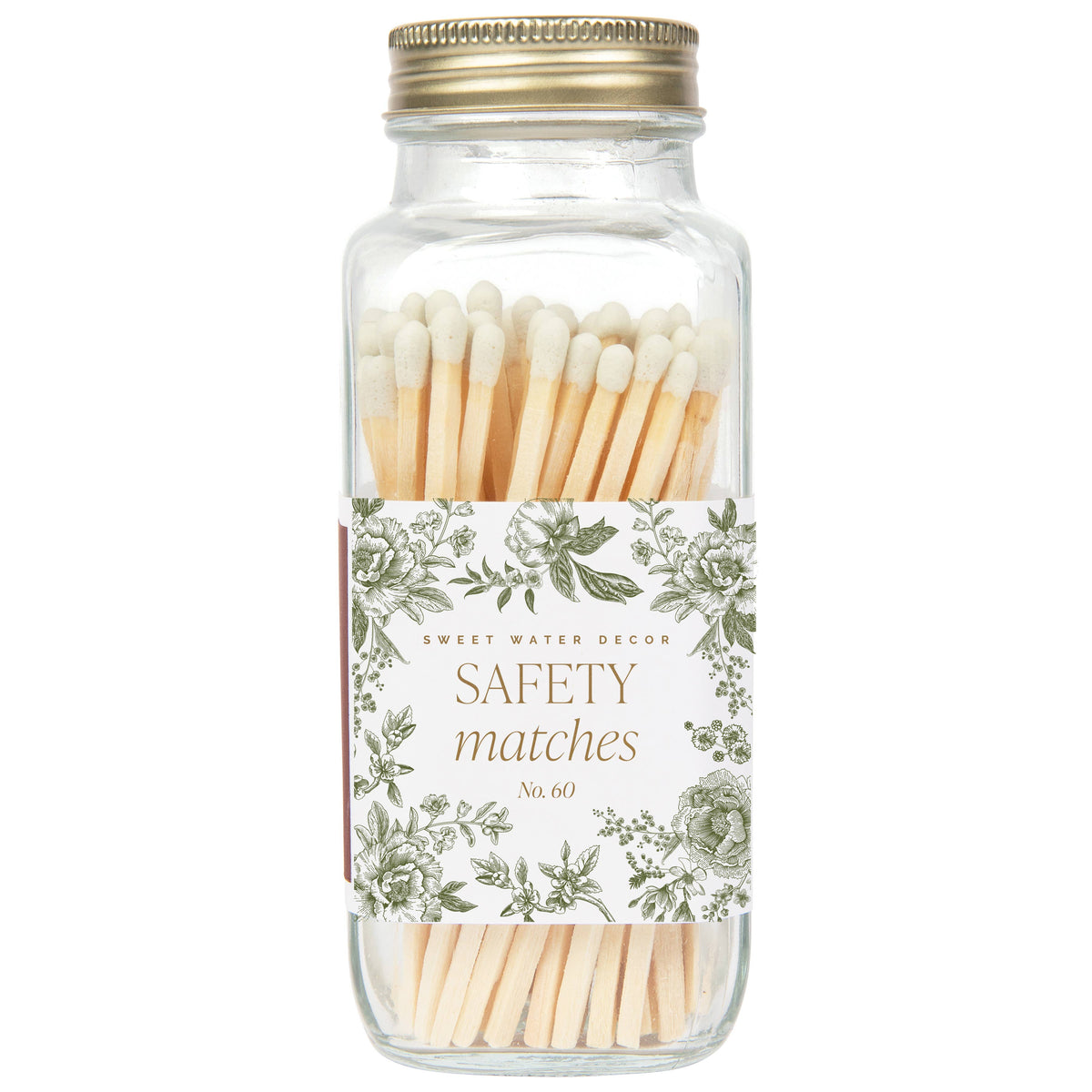 Sweet Water Decor - Green Delft White Tip Safety Matches - 60 Count