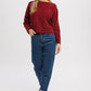 Boatneck Dolman Pullover: BURGUNDY