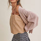 in february - EVERYDAY ESEENTIAL EASY LAYERING BALLOON SLV WAFFLE CARDIGAN: ROSEWOOD / M