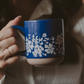 Mug: Blue Floral Stoneware Coffee Mug