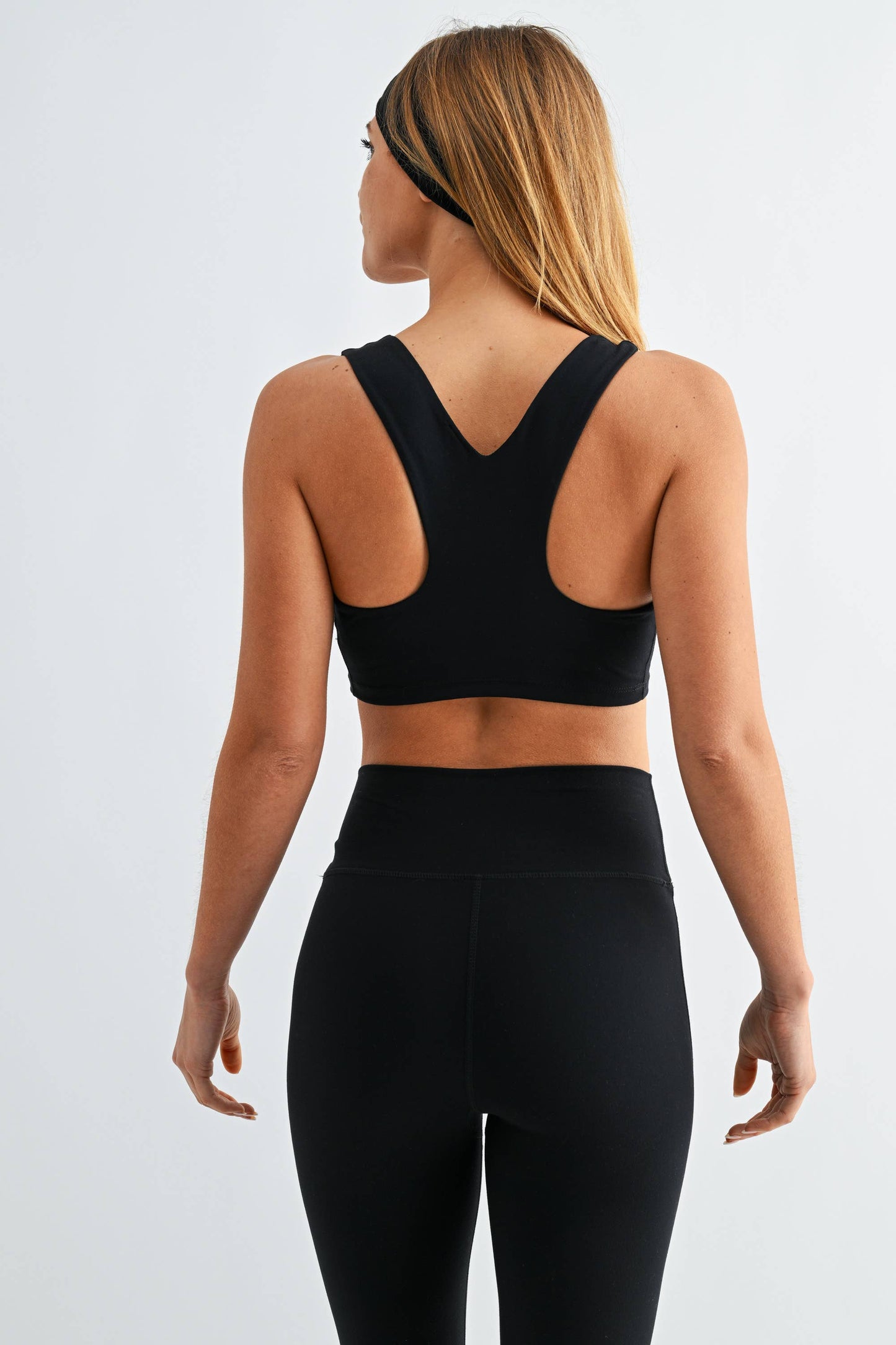 Venice Cloud Light Square Neck Sports Bra: HALOGEN BLUE