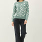 Floral Sweater Top: SEA GREEN