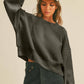 Honestee - Blank Short Cropped Long Sleeve Sweatshirt: OLIVE / XL