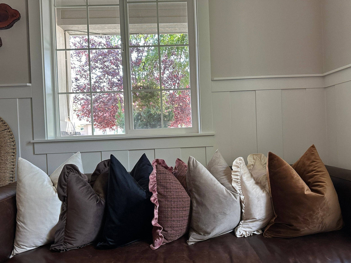 Rennah Collective - Pewter Velvet Pillow Cover: 22x22 Cover Only
