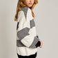 Long Sleeve Crew Neck Striped Pattern Sweater: Black-white Stripe