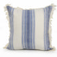 Coastal Striped Blue and Cream Throw Pillow: Navy/Blue/Ivory / Poly Filled