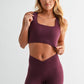 Venice Cloud Light Square Neck Sports Bra: HALOGEN BLUE
