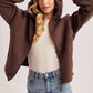 Bluivy - SOFT SHERPA FLEECE ZIPPER FRONT HOODIE JACKET: WINE / M
