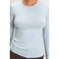 Crew Neck Long Sleeve Top: CHARCOAL