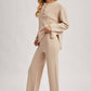 Textured Knit Top & Pant Set: OATMEAL