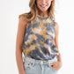 Tie Dye Tank Top: NAVY/YELLOW
